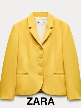 ZARA Vibrant Yellow Blazer - Size L -NEW